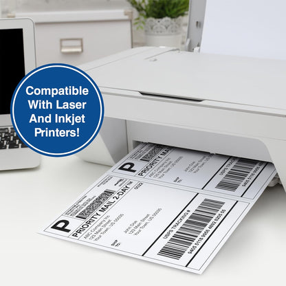 PrintWorks Professional 3 2/3" Horizontal Perforated Paper 8.5” x 11” - Perfect For W-2, 1099, & Statement Use - Made in the USA - 500 Sheets - 20 lb - Printer Compatible - White (04124)