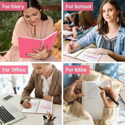 ZOTIA Lined Spiral Journal Notebook for Women, A5 College Ruled Journals for Writing, Hardcover Notebooks for Work, Note taking and Office School Supplies,140 Pages - Yellow