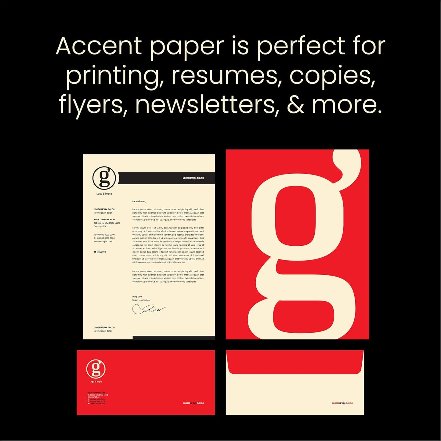 Accent Opaque Cream Printer Paper, 8.5” x 11” 28lb Bond/70lb Text Copy Paper – 500 Sheets (1 Ream) – Premium Computer Paper with Smooth Finish – 97 Bright, 104gsm – Warm White Copy Paper – 188176R