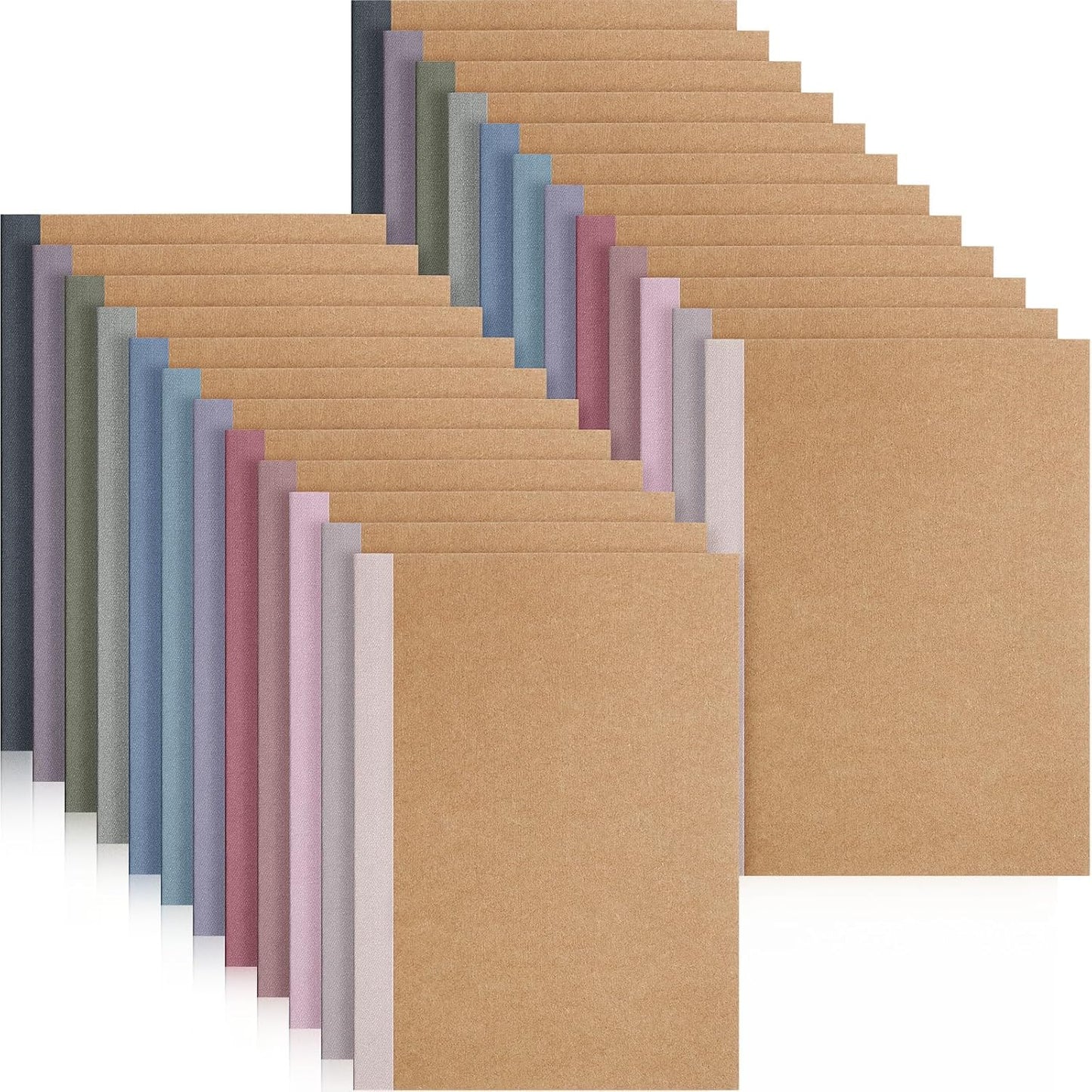 Harloon A5 Composition Notebook Journals 8 x 5.75 in College Ruled Kraft Notebooks with Rainbow Spines Small Lined Composition Book for Office Home(Bright Color,24 Pcs)