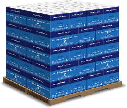 Hammermill Printer Paper, Great White 30% Recycled Paper, 8.5 x 11 - 3 Ream (1,500 Sheets) - 92 Bright, Made in the USA