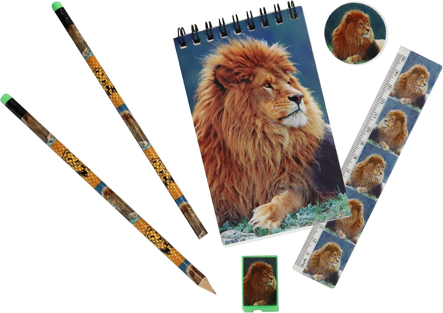 Deluxebase Wild Stationery Set - Dolphin from Animal Stationery Sets with 2 Pencils, Eraser, Pencil Sharpener, Ruler & Cute Notebook. Ideal Office Supplies, Desk Accessories & College Essentials.