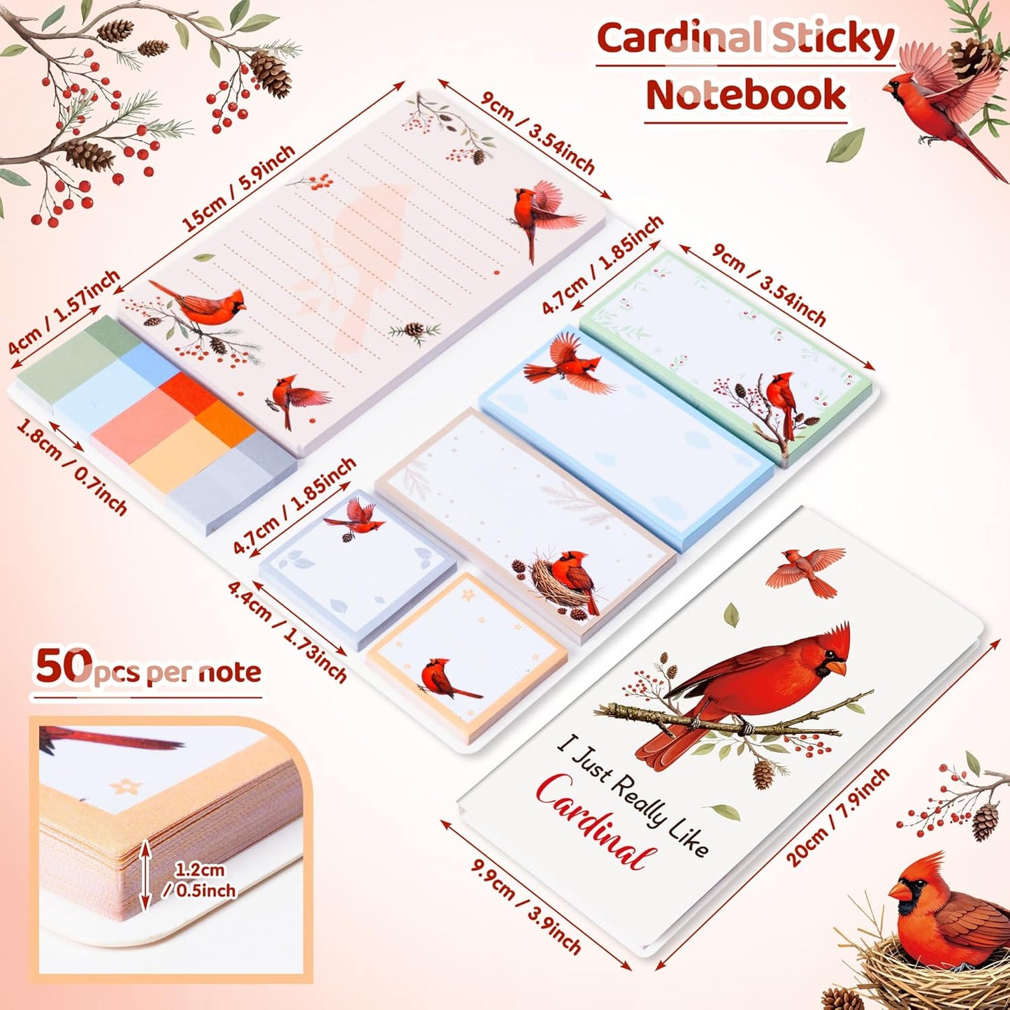 B1ykin Cute Sticky Notes Set - Stay Alive Skeleton Shaped Self-Stick Notes Pad, 550 Sheets Writing Memo Pages Sticky Notepad for Teacher Appreciation Gifts, School Office Supplies (Funny Skeleton) - Colors A