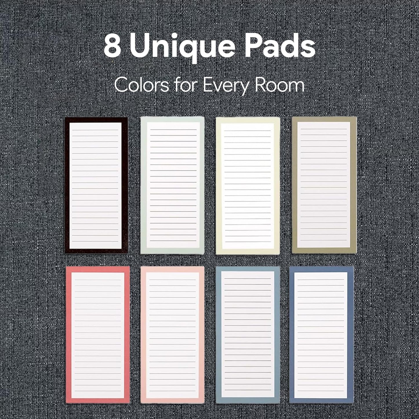 8 Magnetic Notepads – Notepads for Grocery List, Shopping List, To-Do List, Reminders -Strong Magnetic Back- Memo Notepad with Realistic Fruit Designs | 25 Sheets per Pad 7.5 x 3.5 inch (8 Pack)