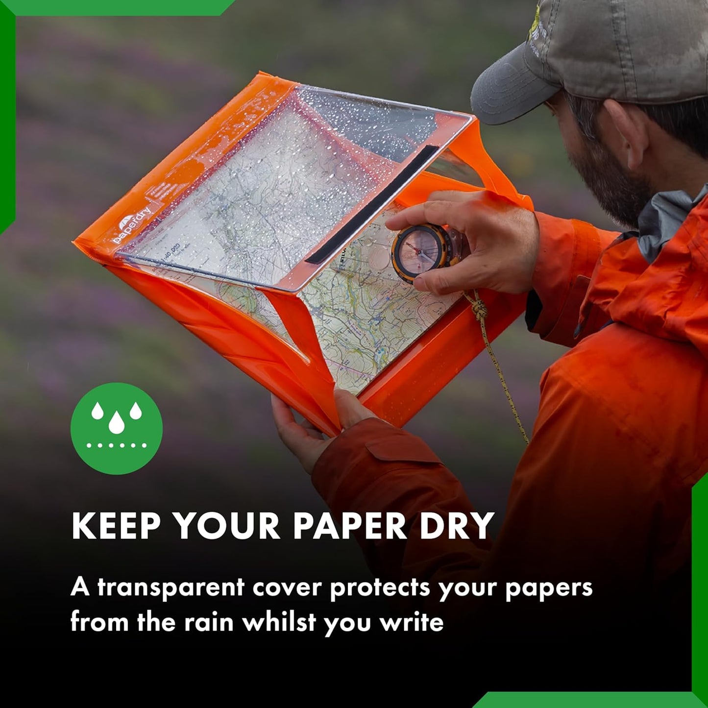 Waterproof Clipboard A4 Portrait by Paperdry, Black, Superior PVC Plastic with Cold Protection, Outdoor Covered Clip Board with Storage, A4 Waterproof Document Holder