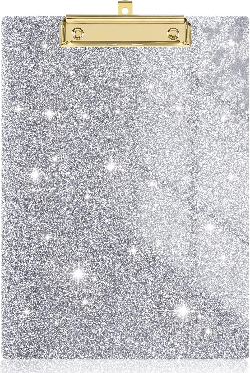 Rimilak Acrylic Glitter Clipboards, Sparkly Board with Low Profile Gold Clip, Designed for Classroom School and Office Use, A4 Letter Size 9 x 12.5 in, Pink