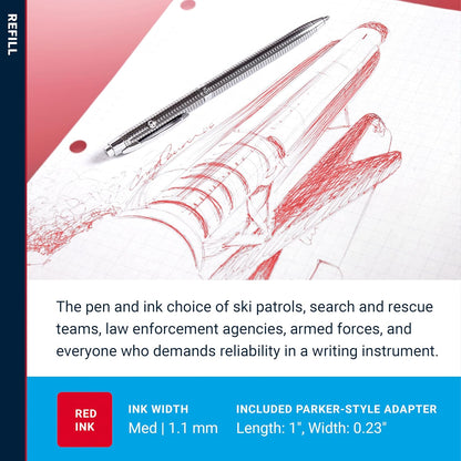 Fisher Space Pen Fine Point Pressurized Cartridge Refill, Red Ink, 2 Pack