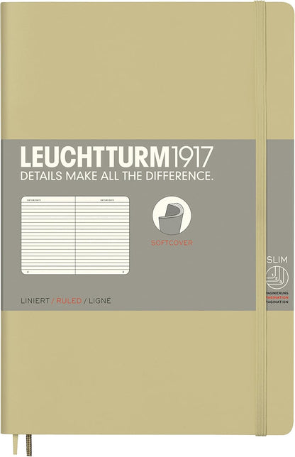 LEUCHTTURM1917 - Notebook Softcover Paperback B6+ - 123 Numbered Pages for Writing and Journaling (Ruled, Rising Sun)