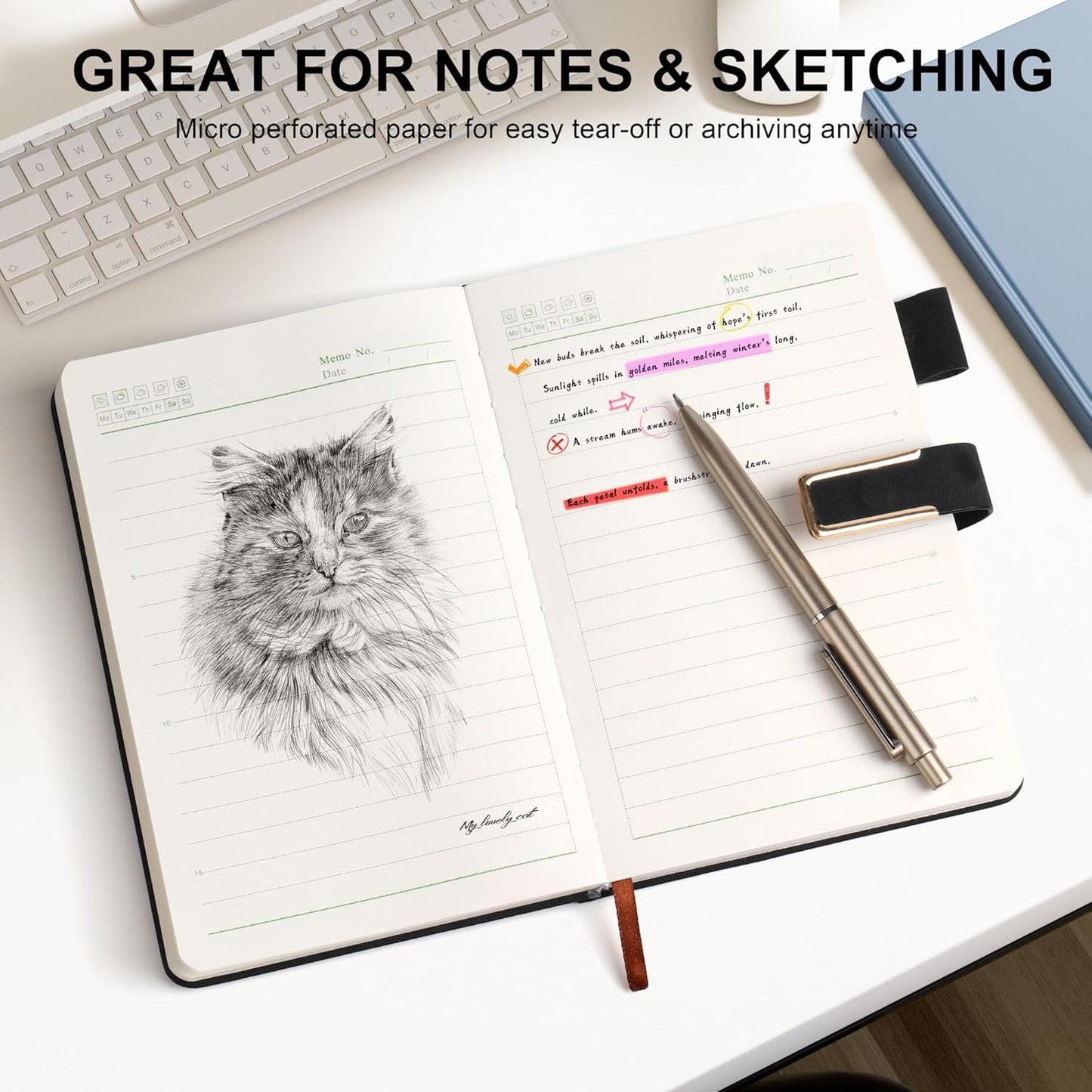 Hardcover Lined Notebook Journal for Women & Men,256 Pages 5.7 x 8.3 inches,A5 Ruled Notebooks Magnetic Closure Leather Journal,Daily for Work,Meeting,Travel,Writing,School and Note Taking (Gray)