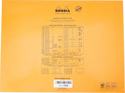 Rhodia 80 Sheet Graph Notepads, 4 by 6", Black