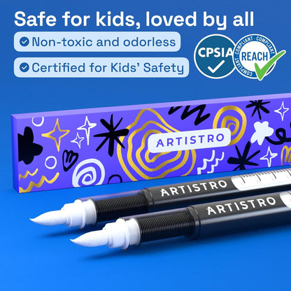 ARTISTRO 2 Gold Acrylic Paint Markers - 0.7mm Extra Fine-Tip Metallic Paint Pens - Perfect for Crafting, Art Projects, & More