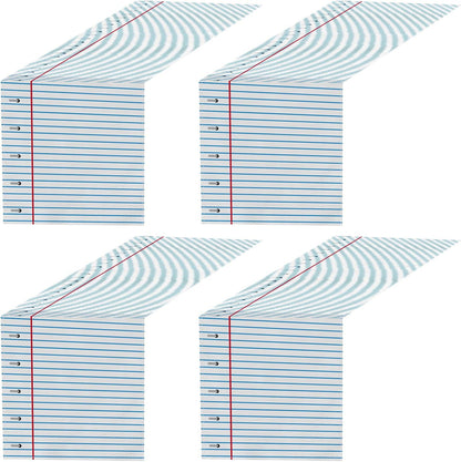 Breling 4 Pcs Preschool Graduation Decorations Table Runner Kindergarten Graduation Tablecloth Composition Pencil Crayon Ruler Notebook Table Runner for School Dining Room Classroom Party Decoration