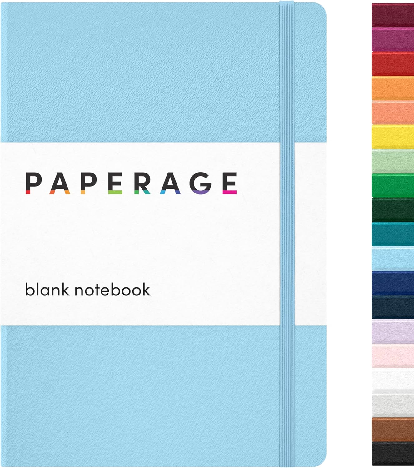 PAPERAGE Lined Journal Notebook, (Black), 160 Pages, Medium 5.6 in x 8 in - 100 GSM Thick Paper – Hardcover Journaling Notebook for Work, School & Note Taking