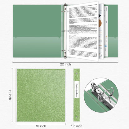 EYROZILL 3 Ring Binders 1 Inch Round Rings Binder Gold Binder Holds 8.5" x 11" Letter Size 300 Sheets, Waterproof, Gold