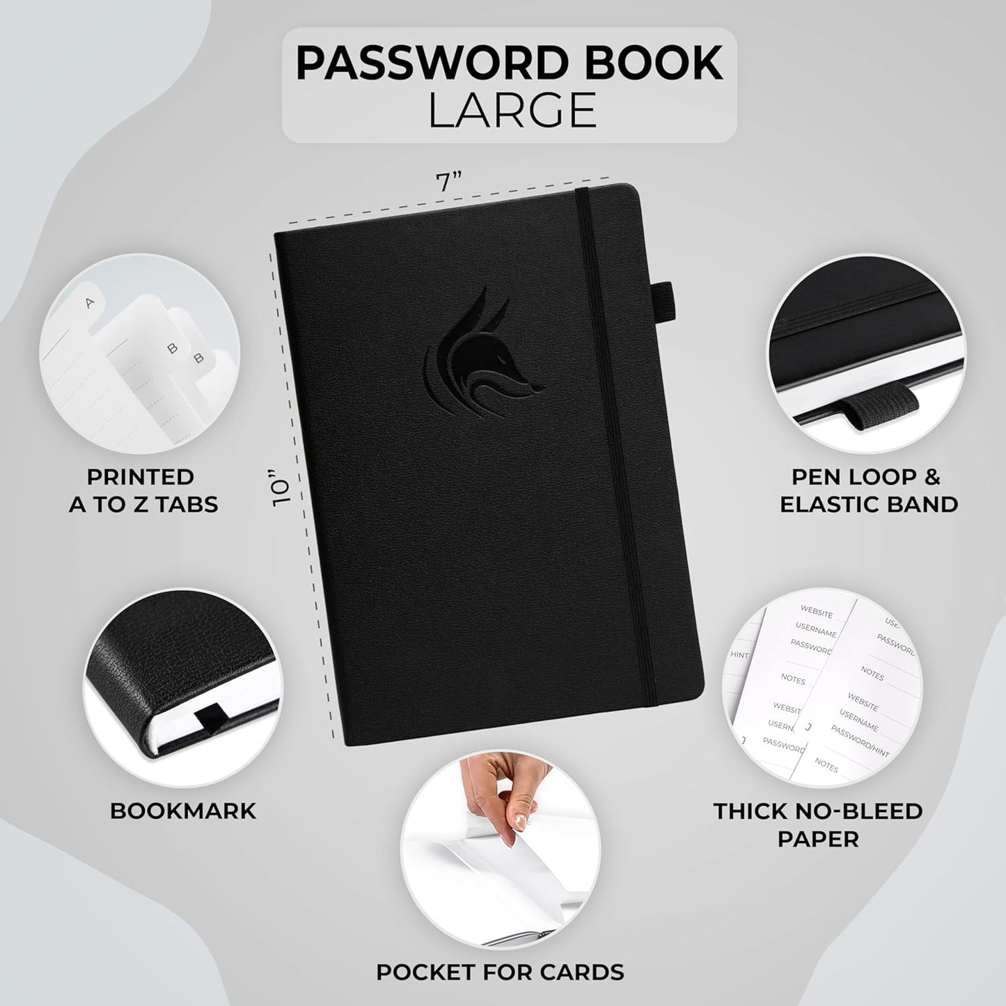 Clever Fox Password Book with alphabetical tabs. Internet Address Organizer Logbook. Small Pocket Password Keeper for Website Logins (Orange)