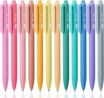 Mr. Pen- Retractable Gel Pens, 12 Pack, Colorful Ink, Fine Point 0.7mm, Fast Dry, Smooth Writing, Cute Pens for Drawing, Writing Planner and School Supplies