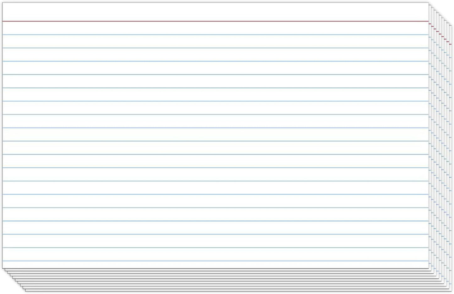 Ruled Index Cards, On 100lb Heavyweight Thick White Cover Stock. "100 per pack" (5 x 8)