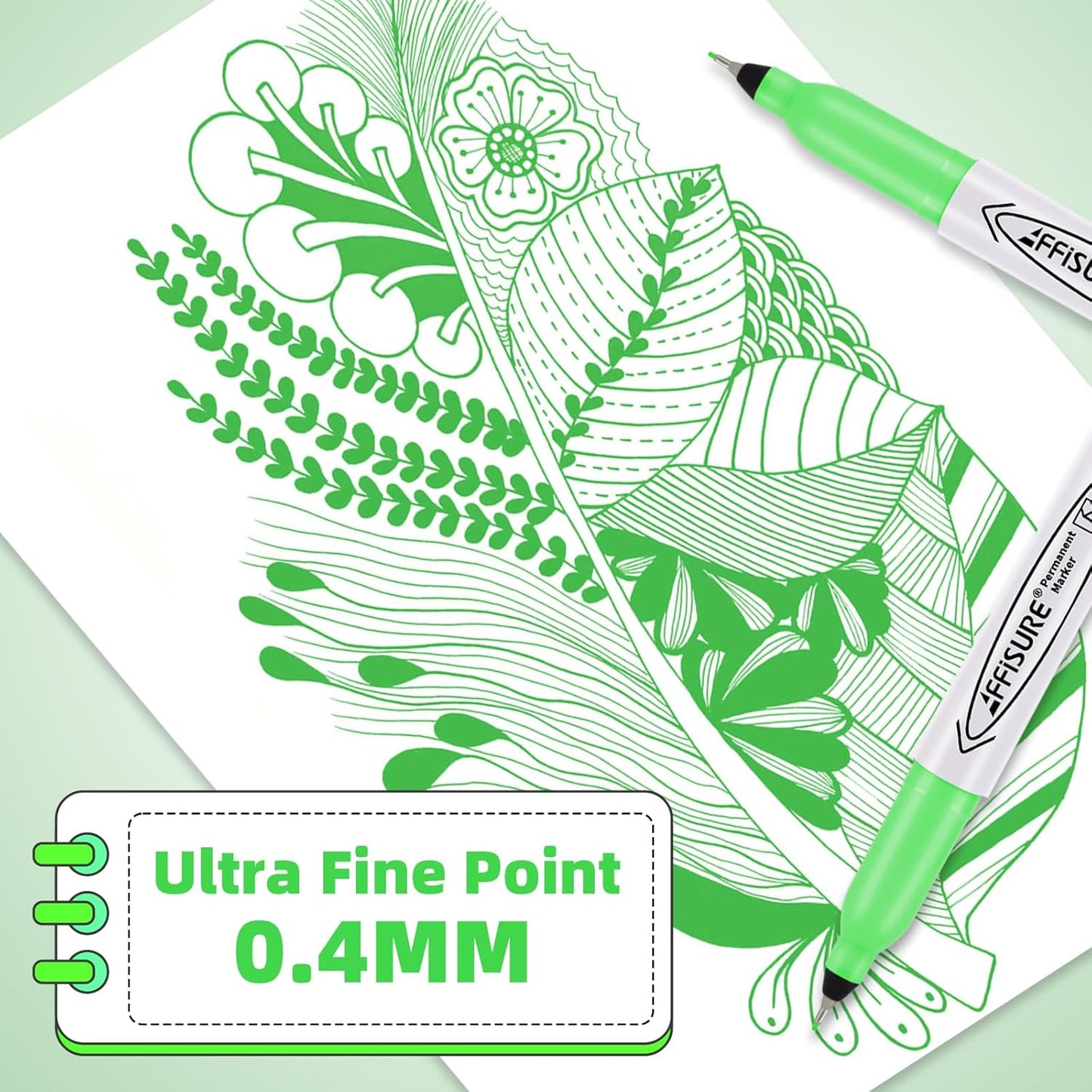 Permanent Markers, Ultra Fine Point, Black, 40 Count, 0.4mm, Fine tip permanent marker set, quick dry, waterproof, fading resists, durable, marks on paper, glass, ceramic, plastic, wood, rock, metal