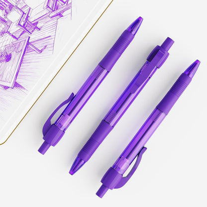 deegtran Pens Bulk, 30 Pack No Bleed Black Ink Click Pens with Soft Grip, Wholesale Retractable Ballpoint Pens for Office School, Medium Point Smooth 1.0MM