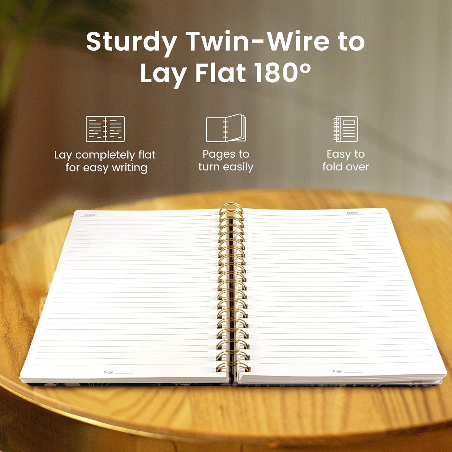 Lined Spiral Notebook Journal for Work, 300 Pages Thick B5 (7.1"x10") College Ruled Journal for Women & Writing, Hardcover Notebook for Note Taking, Perfect for Office Home School Supplies, Purple