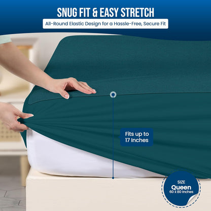 Twin Size Mattress Protector Waterproof, Premium 200 GSM Terry Mattress Cover, Soft & Breathable Bed Cover, Fitted Sheet Style Stretchable Deep Pockets 15" by Utopia Bedding (White)