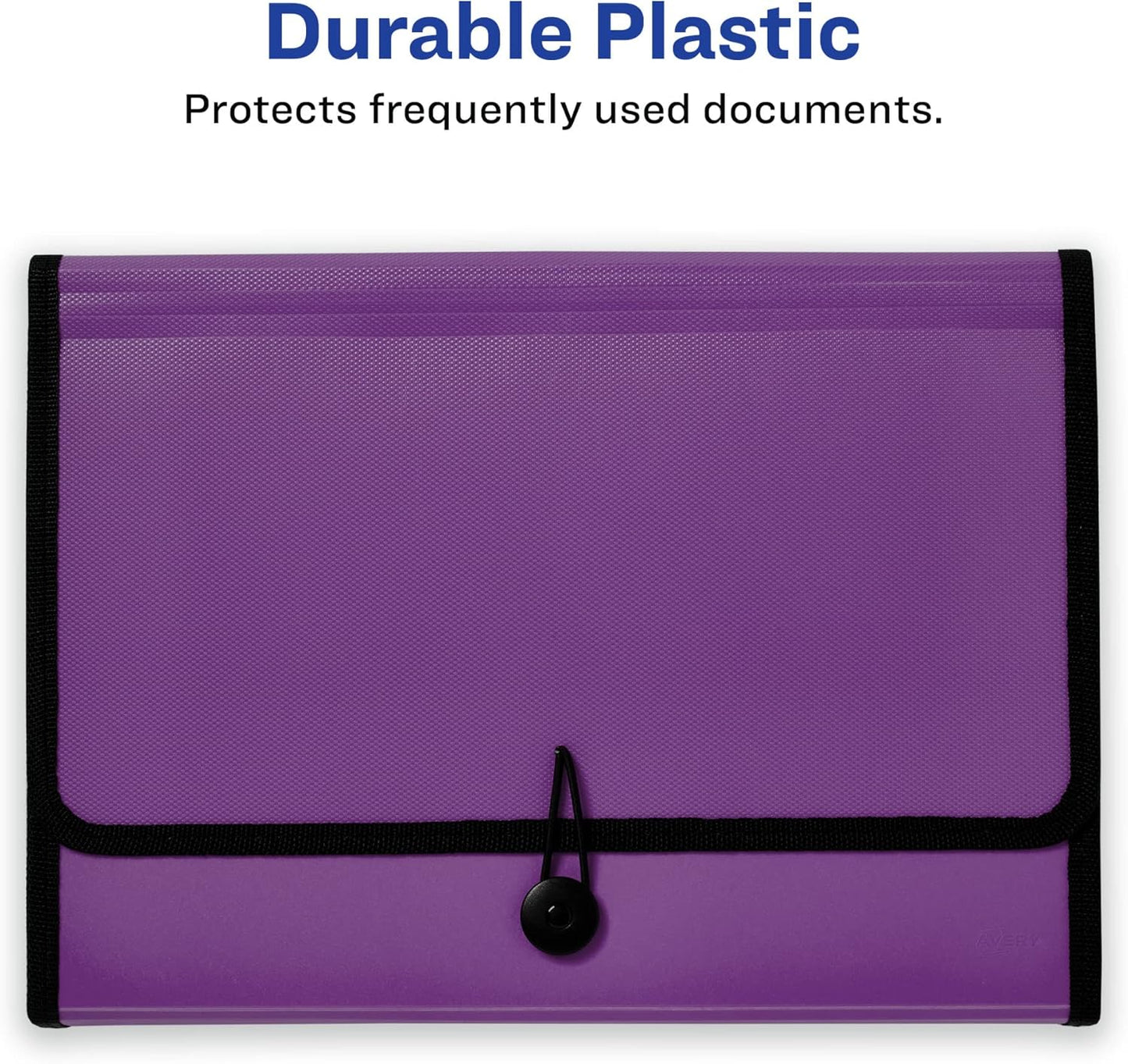Avery Expanding File Folder Organizer, 7-Pocket Accordion File Organizer, Plum, Holds 425 Letter/A4-Size Sheets (73552)