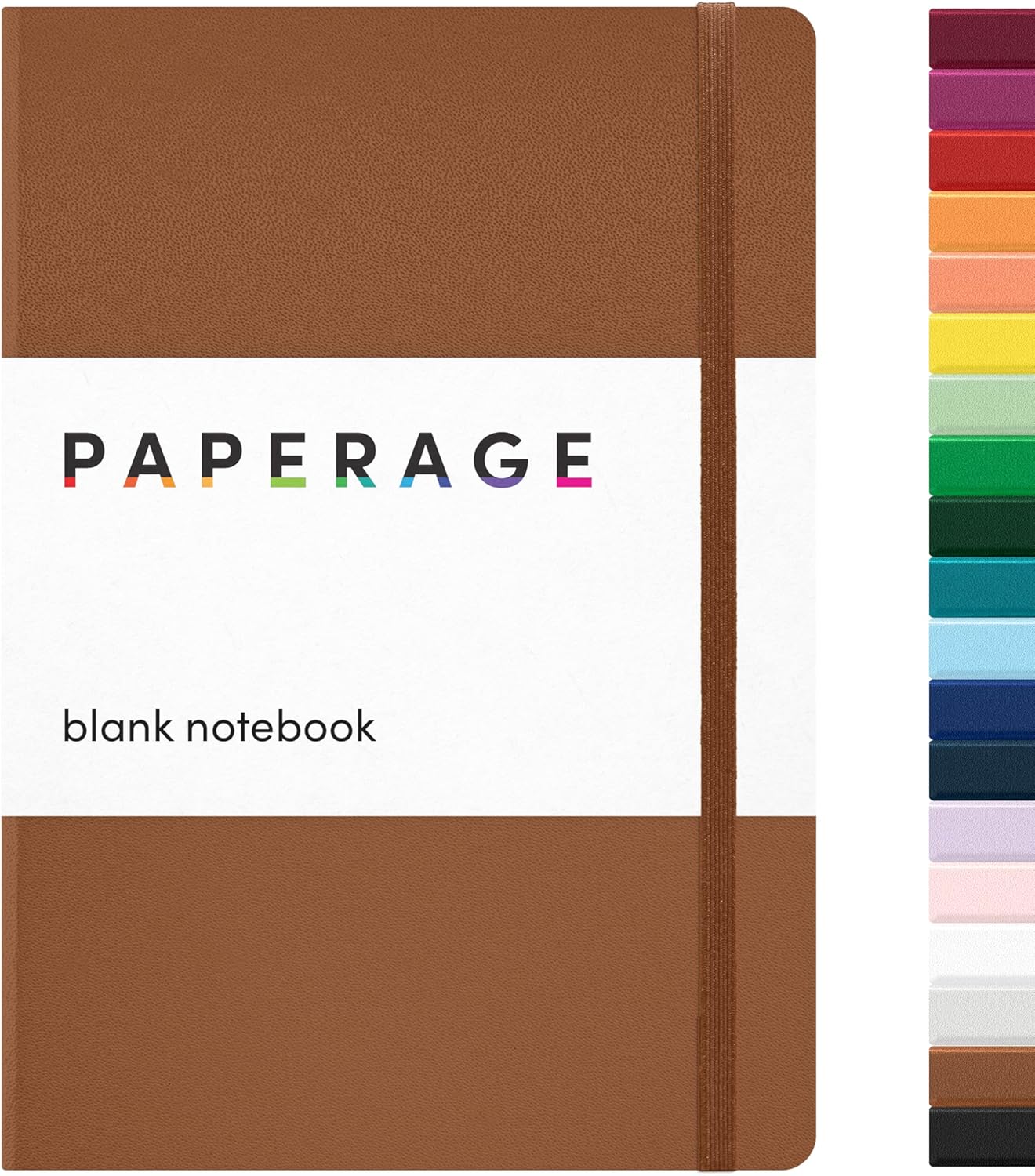 PAPERAGE Lined Journal Notebook, (Black), 160 Pages, Medium 5.6 in x 8 in - 100 GSM Thick Paper – Hardcover Journaling Notebook for Work, School & Note Taking