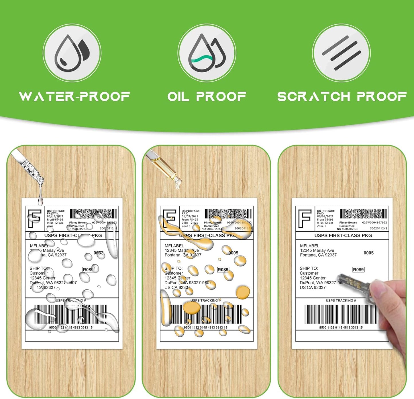 MFLABEL 4x6 Thermal Shipping Labels - 2 Rolls of 250, Perforated & Smudge-Proof Direct Thermal Labels Compatible with Rollo, Zebra, for Amazon UPS FedEx Shopify