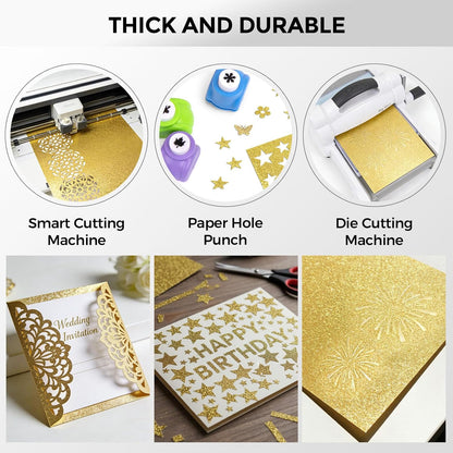 BOOKNOW 27 Sheets Silver Glitter Cardstock, 8.27" x 11.7" (A4 Size) Heavyweight Sparkle Paper, 250GSM/92LB Glitter Paper for Wedding Invitations, Scrapbooking, Card Making, DIY Cake Toppers