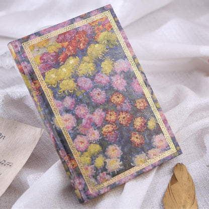 Hardcover Lined Journal - 224 Pages 100GSM Thick Paper A5 Notebook with Gilded Edges, Elegant Blue Damask Floral Pattern, Classic Aesthetic Diary for Women