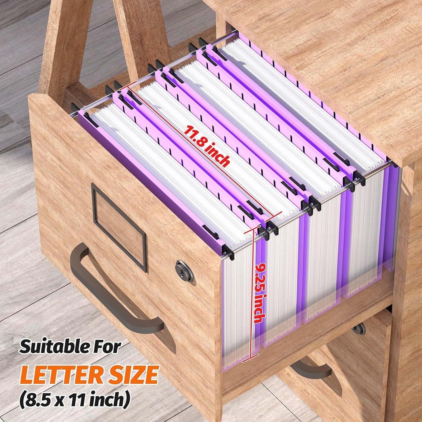 Shutex Extra Capacity Plastic Hanging File Folders,12 Pack Reinforced Hang Folders,Heavy Duty 2 Inch Expansion,Plastic Filing Cabinet Folders,Letter Size,Designed for Bulk Files, Medical Charts,Blue