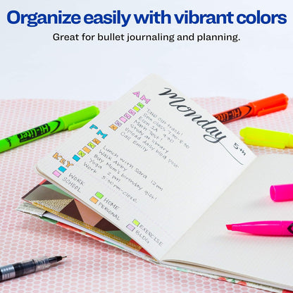 Avery Hi-Liter Pen-Style Highlighters, Smear Safe Ink, Chisel Tip, 12 Fluorescent Yellow Highlighters (23591)