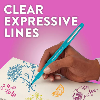 Paper Mate Flair Felt Tip Pens | Medium Point (0.7 mm) Marker Pens | Green Pens | for Writing, Marking, Drawing & Sketching | 12 Count