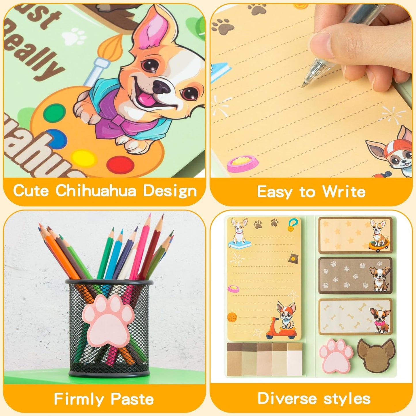 B1ykin Cute Sticky Notes Set - Stay Alive Skeleton Shaped Self-Stick Notes Pad, 550 Sheets Writing Memo Pages Sticky Notepad for Teacher Appreciation Gifts, School Office Supplies (Funny Skeleton) - Colors A