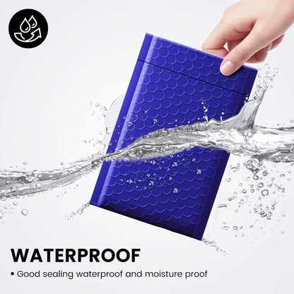 Fuxury Black Bubble Mailers 4x8" 100 Pack Waterproof Padded Envelopes Usable Size 4x7" Self Seal Bubble Envelopes Padded Mailers for Small Business, Envelope Mailers