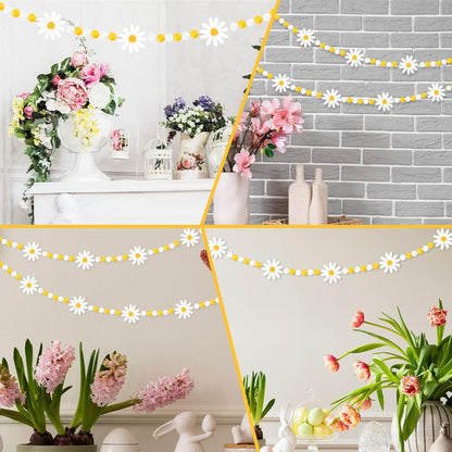 8.2 Ft Pencil Wooden Garland Graduation Yellow Pencil Banners with Cute Beads Hanging Ornaments for Kindergarten Classroom Office Home First Day of School Party Decor