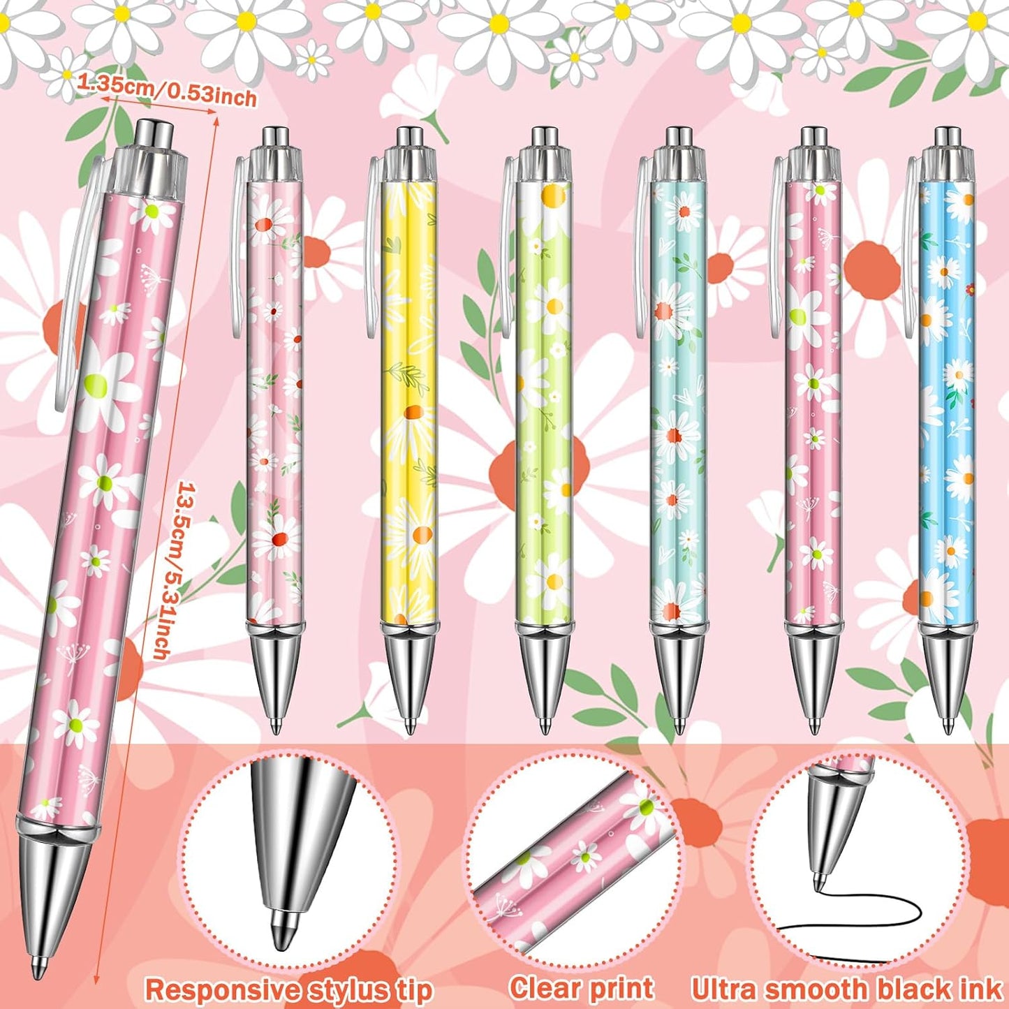 Resurhang 6 Pack A5 Composition Notebook Marble Spiral Notebooks Preppy Cute Aesthetic Hardcover Ruled Composition Books with Ballpoint Pens for School Day Classroom Prize, 5.8 x 8.3 Inch