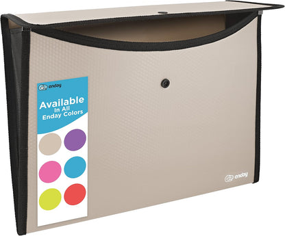 Square Flap Document Holder Blue, Expanding File Folder, A4 Letter Size Reusable Filling Envelopes, Snap Closure Wallet File Pouch Also Available in Pink, Purple, Green, Red, Grey, 1 Pc– By Enday