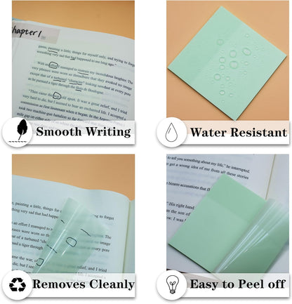 YOUDEFUL 1600pcs Translucent Sticky Note Tabs, Morandi Page Markers for Annotating Books,Repositionable Book Flags Tabs Strip with Binders, Clear Sticky Notes,Page Tabs,Index Tabs