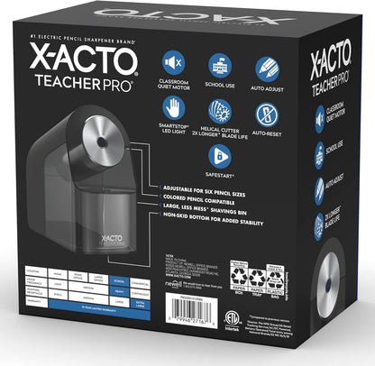 X-ACTO Teacher Pro Electric Pencil Sharpener, Heavy Duty, Black, 1 Count - School, Classroom Essentials