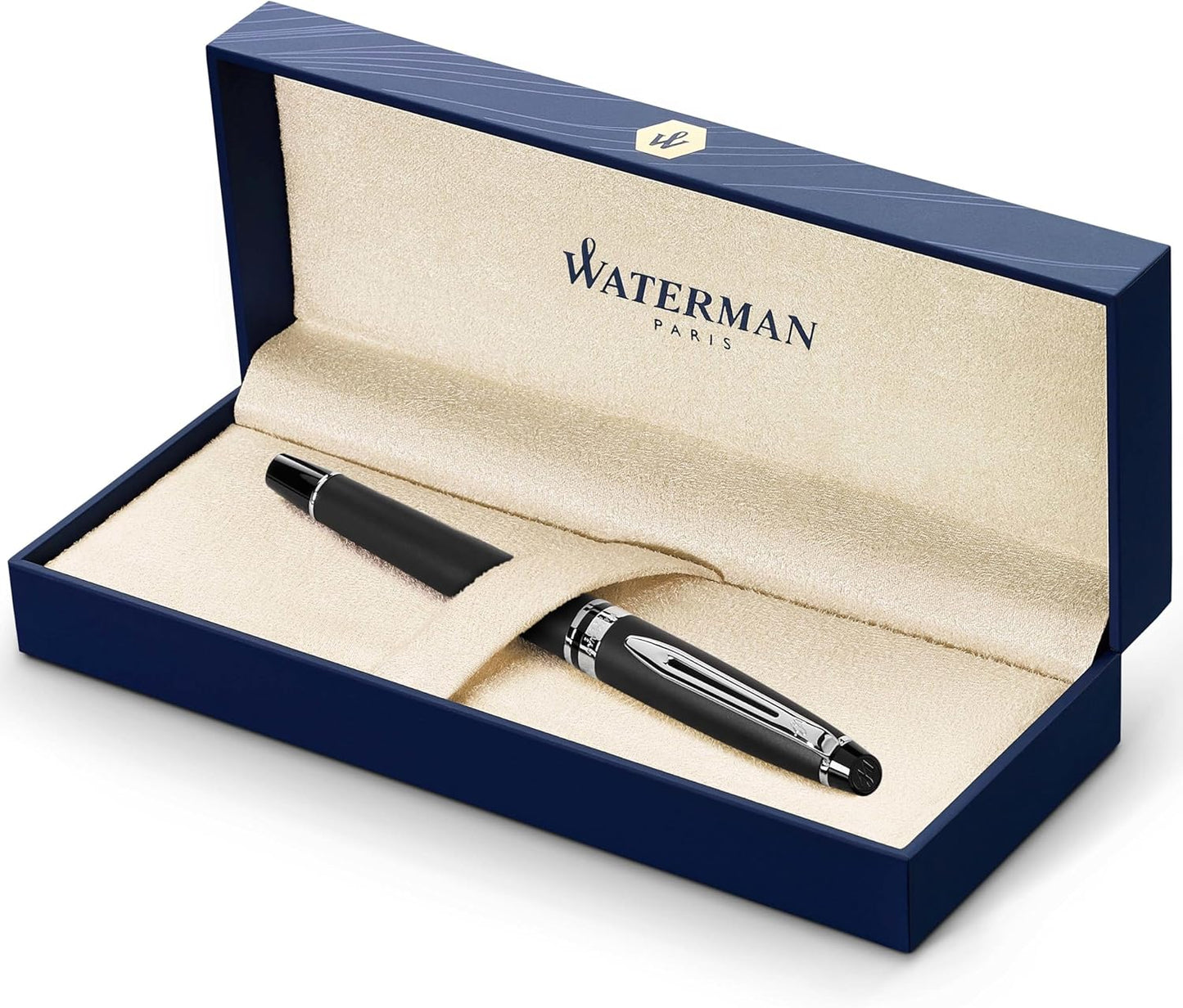 Waterman Expert Rollerball Pen, Gloss Black with 23k Gold Trim, Fine Point, Black Ink, Luxury Pen in Gift Box, Great Gift for Coworker