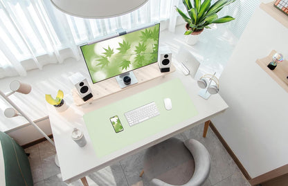 Large Desk Mat 47.2" x 17" Leather Desk Pad Protector with Natural Cork & PU Leather, Non-Slip Office Desk Mat, Large Mouse Pad, Waterproof Desk Blotter pad for Office&Home(Black)