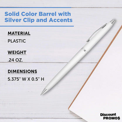 Personalized Langham Ballpoint Pens, Set of 10/50/100 by DISCOUNT PROMOS - Black Ink, Great for Office, Business, Tradeshows - Black