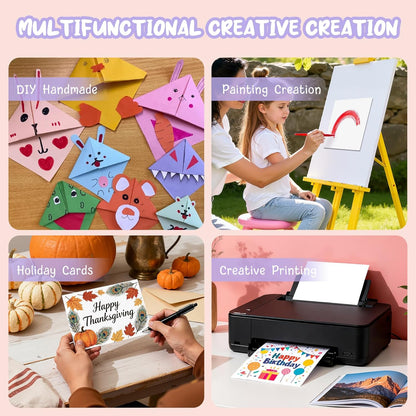 40 Sheets Cream Cardstock Paper 8.5 x 11, Ivory Cardstock Printer Paper 8.5x11, Off White Card Stock Paper 8.5 x 11, 200 GSM Construction Paper for DIY Cards, Greeting Cards, Wedding Invitations