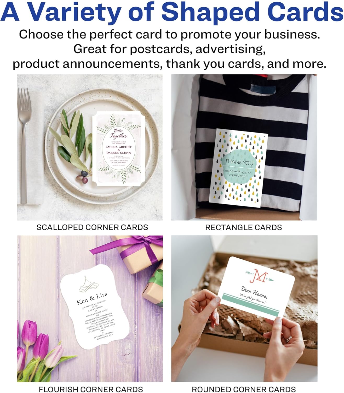 Avery Printable Postcards with Sure Feed Technology, 4" x 6", Matte White, 100 Blank Postcards for Inkjet Printers (8386)