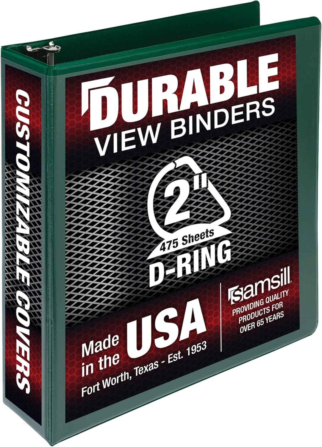 Samsill Durable 4 inch 3 Ring Binder, D Ring Binder, 100% Recycled Chipboard, Black, 2 Pack