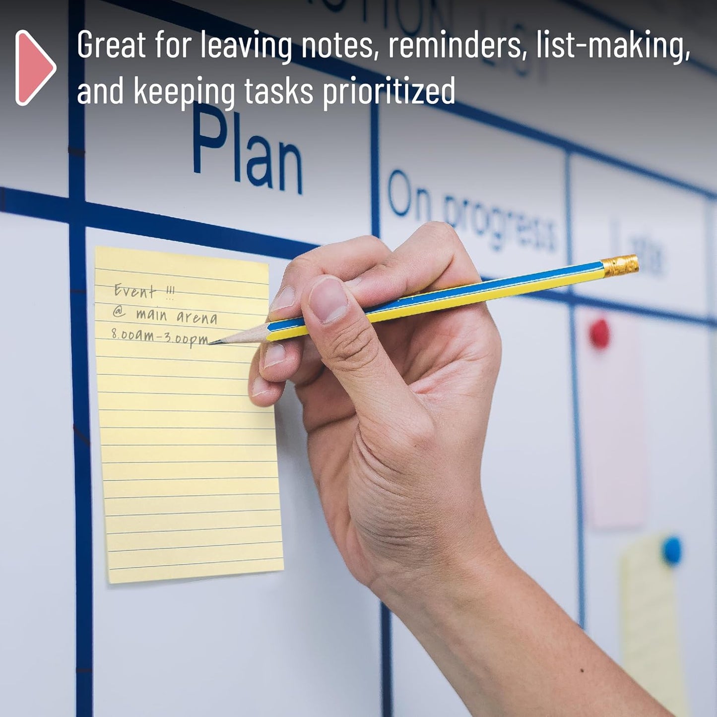 Mr. Pen- Lined Sticky Notes, 3" x 3", 12 Pads, 60 Sheets/Pad, Morandi Color, Bulk Sticky Notes with Lines, Ruled Post Stickies, Memo Pads, Self-Stick Note Pad for Office, School, Home, Study