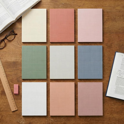Jecery 9 Pack 4 x 6 Inch Grid Sticky Notes Self Adhesive Memo Pad Cute Graph Paper Self Stick Note Pads with Grid Lines for Gifts Office Supplies, 270 Sheets(Soft Colors)