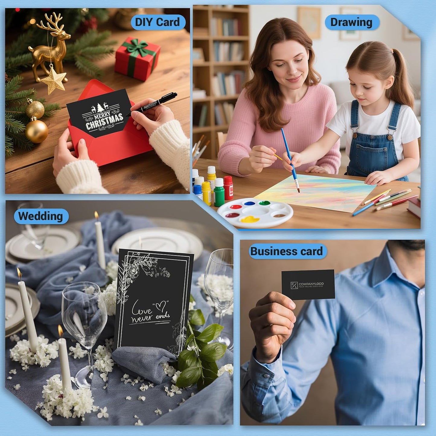 Cardstock 8.5 x 11, Thick Printer Paper 75 lb/200 gsm, 40 Sheets Card Stock White, Heavy Card stock, White CardStock Paper for Invitations, Diy Cards, Business Cards, Menus, Crafts, Drawing etc