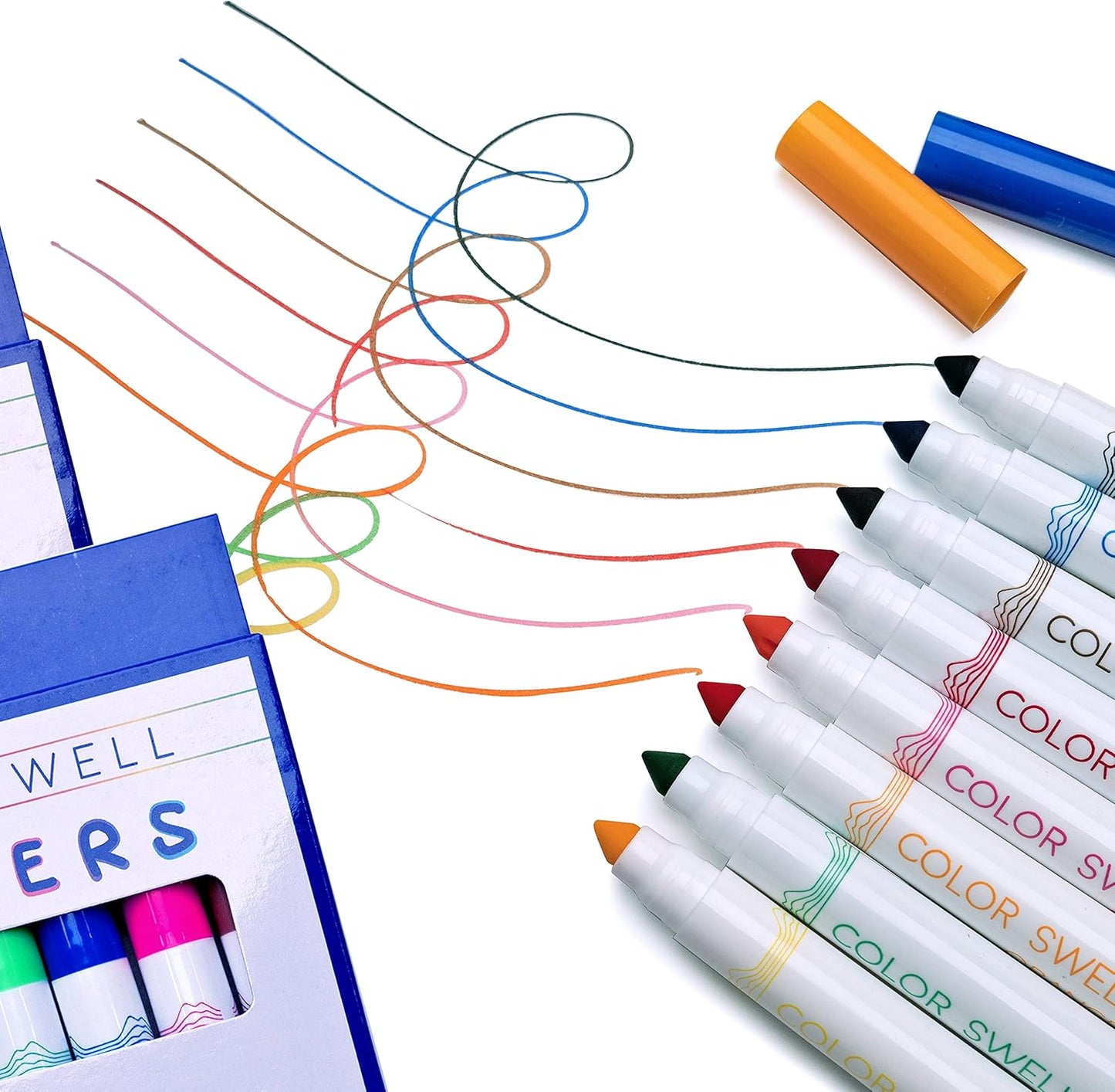 Color Swell 8-Pack Broad Line Markers – Washable, Non-Toxic, Ideal for Kids, Students, Adults, and Classroom Activities